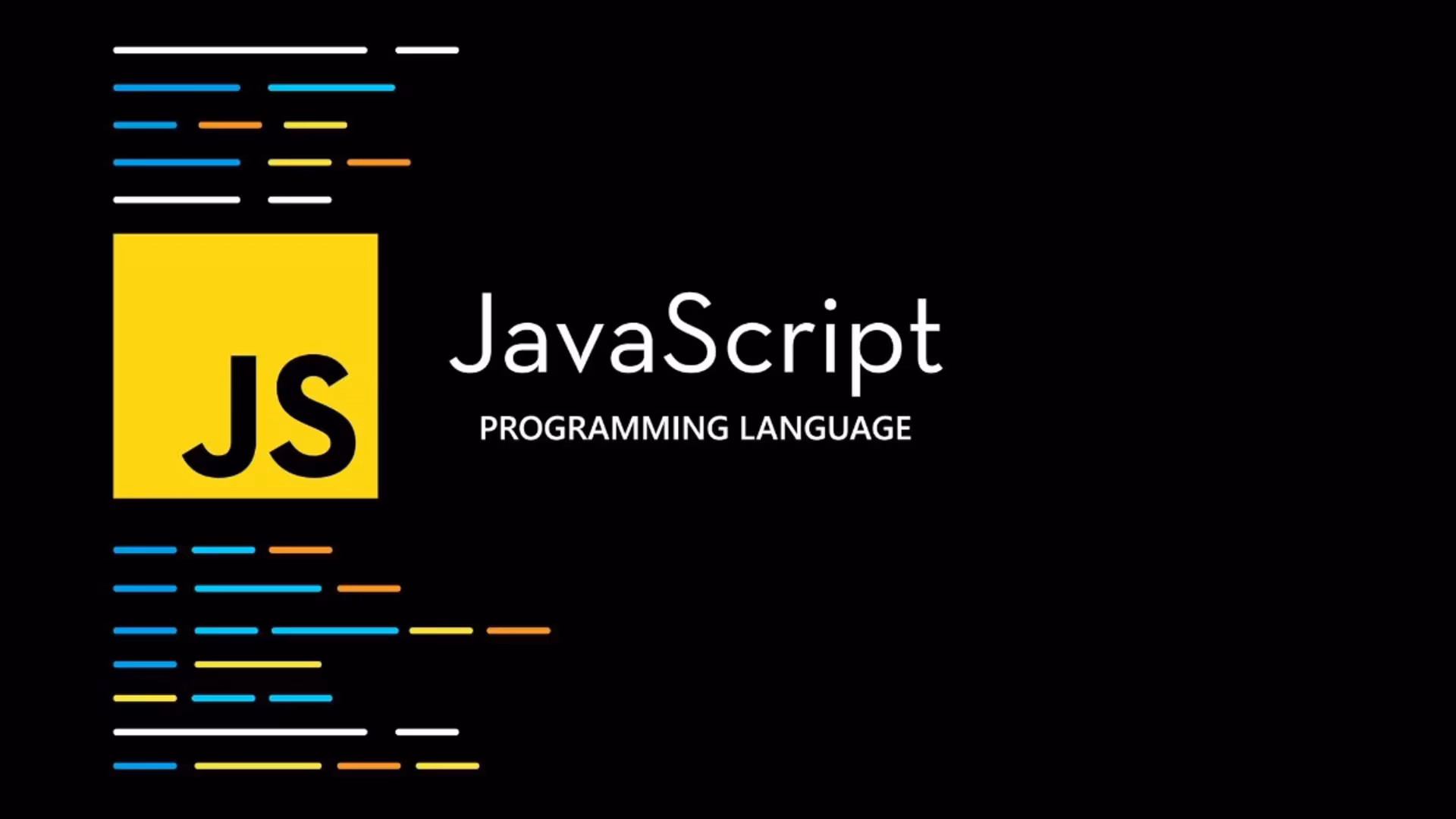 JavaScript logo with a "JavaScript programming language" text
